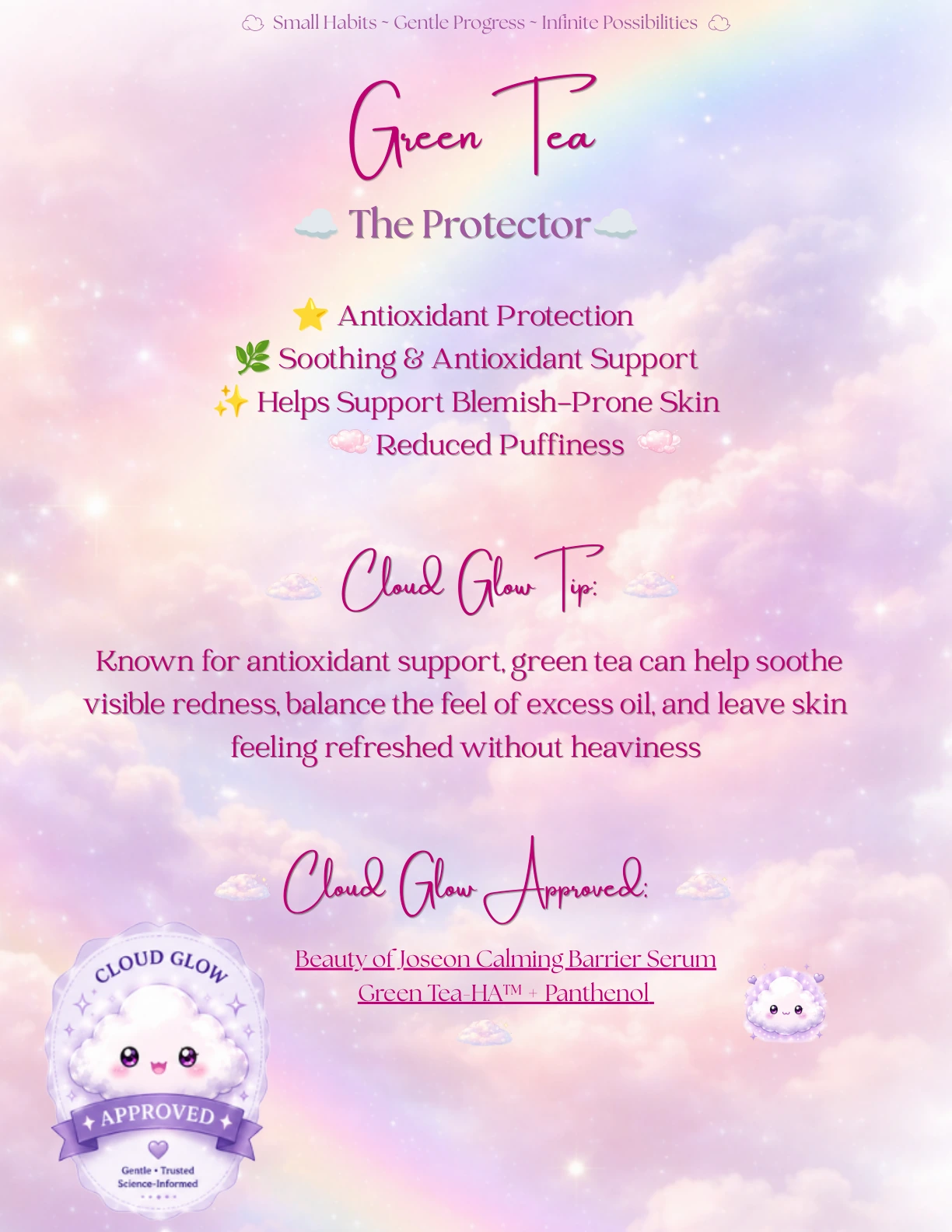 Green Tea Cloud Glow ingredient card
