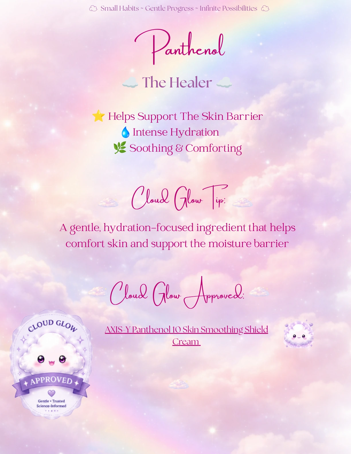 Panthenol Cloud Glow ingredient card