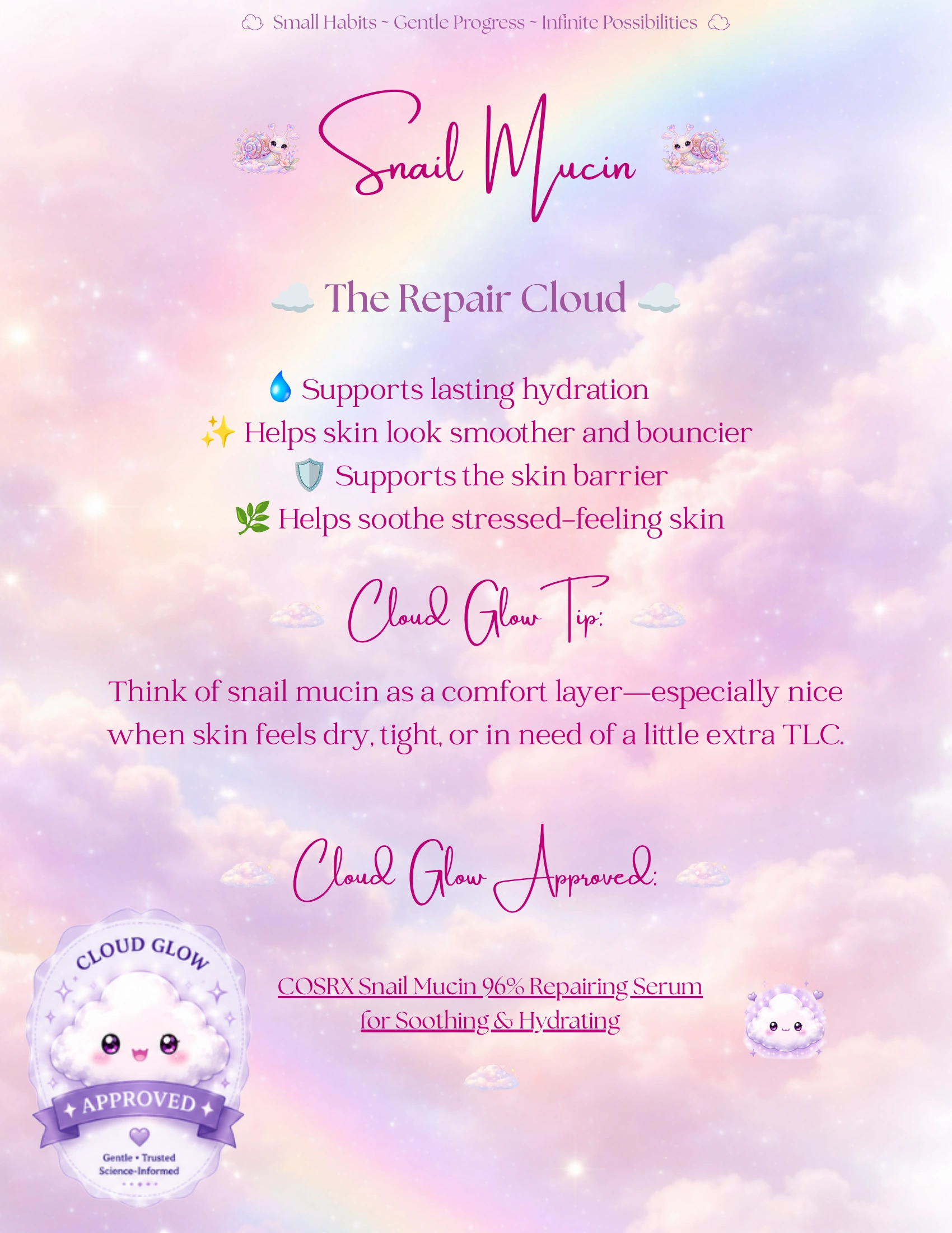 Snail Mucin Cloud Glow ingredient card