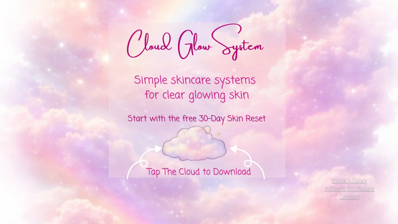 Cloud Glow System homepage — simple skincare systems for clear, glowing skin