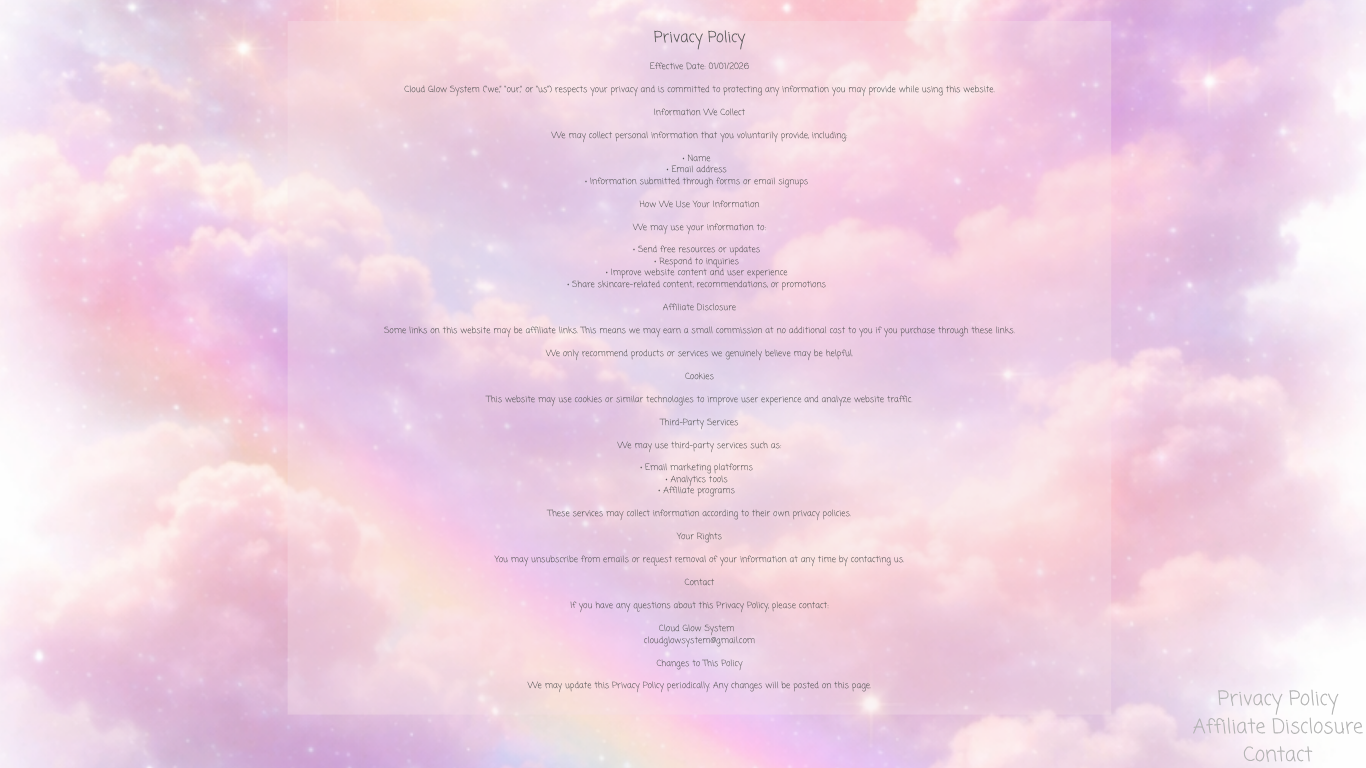 Privacy Policy Cloud Glow artwork